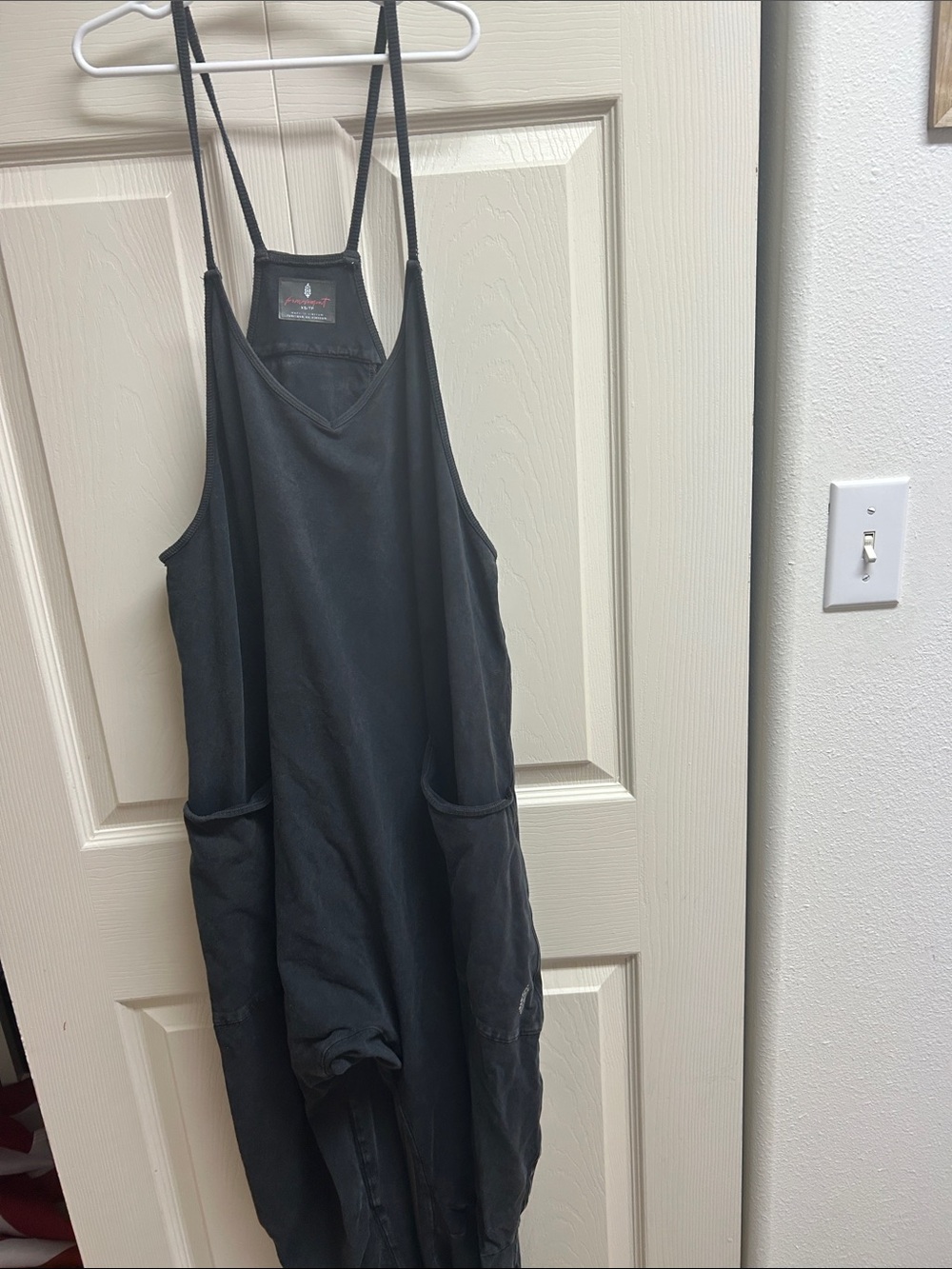 Free People Black Relaxed Jumpsuit with Pockets